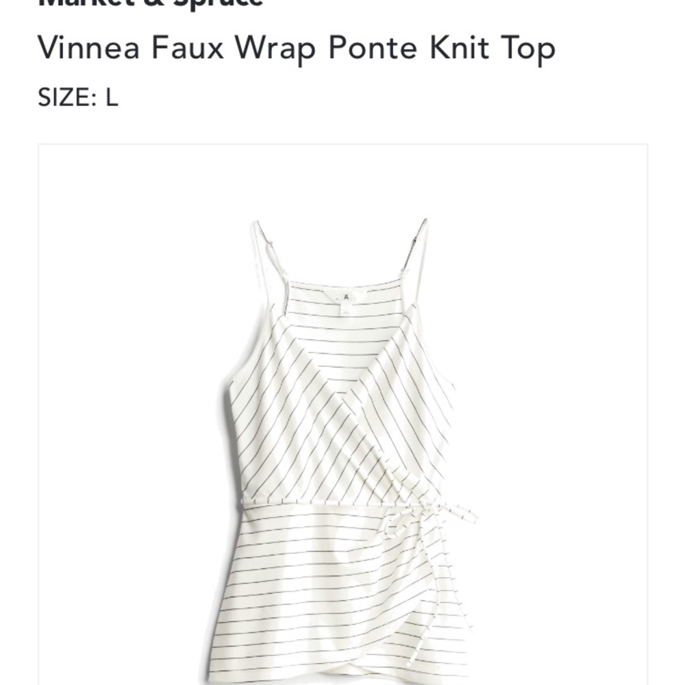 Vinnea Faux Wrap Pointe Knit Top. Market and Spruce. Size Large.